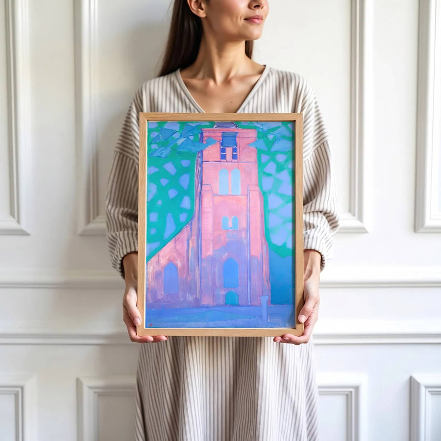 Reflecting the profound artistic evolution of the master, this historic Piet Mondrian Church Tower At Domburg poster composition merges decorative appeal with evocative, spiritual symbolism. MapYourDreams invites you to display this architectural wall art piece in your preferred style, offering flexible options such as unframed paper prints, custom wooden frames, and gallery canvas wraps.
