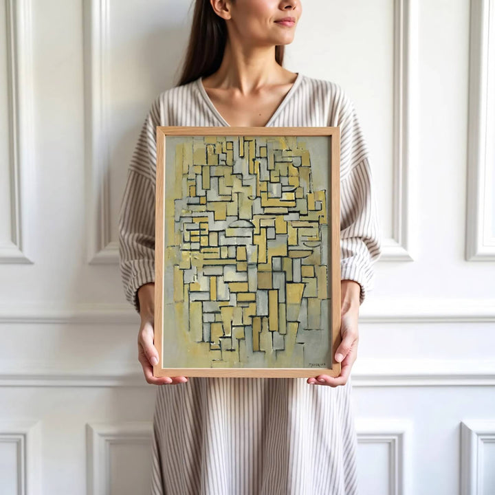Reflecting the profound artistic evolution of the master during his time in Paris, this historic 1913 Piet Mondrian poster composition merges decorative appeal with evocative, intellectual symbolism. MapYourDreams invites you to display this abstract wall art piece in your preferred style, offering flexible options such as unframed paper prints, custom wooden frames, and gallery canvas wraps.