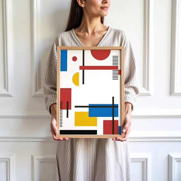 This enchanting Piet Mondrian geometric artwork captures the distinct ability to make primary colors feel transcendent and deeply poetic through masterly linear orchestration. MapYourDreams offers collectors this versatile Piet Mondrian print in various custom formats, including unframed posters, designer-finished frames, and premium canvas wraps for interior enhancement.