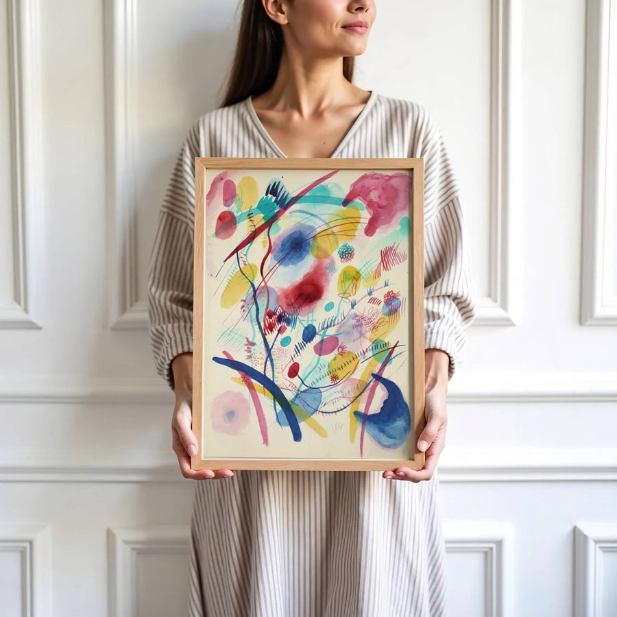 Reflecting the profound artistic genius of Wassily Kandinsky, this historic poster composition merges decorative appeal with evocative, emotionally charged abstraction. MapYourDreams invites you to display this piece in your preferred style, offering flexible options such as unframed paper prints, custom wooden frames, and gallery canvas wraps.