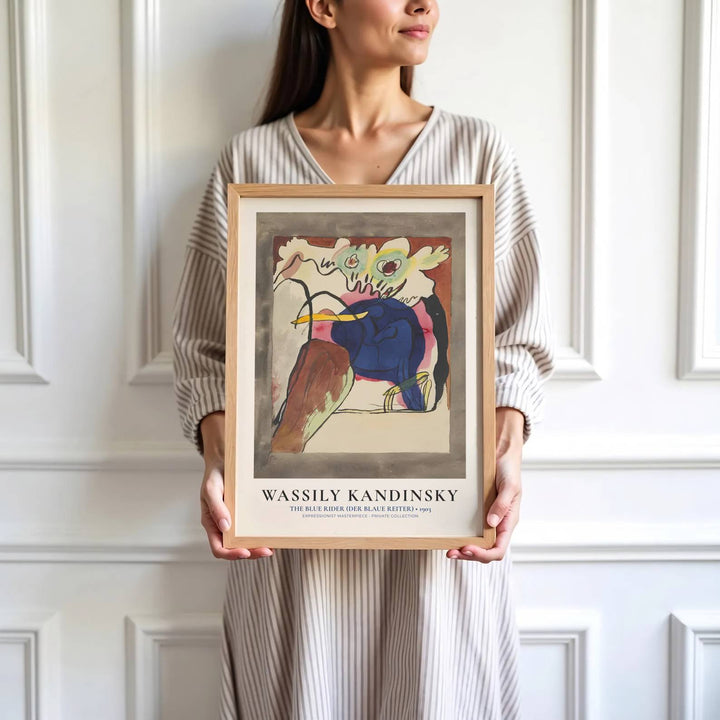 Reflecting the profound artistic genius of Wassily Kandinsky, this historic The Blue Rider poster composition merges decorative appeal with evocative, emotionally charged expressionism. MapYourDreams invites you to display this wall art piece in your preferred style, offering flexible options such as unframed paper prints, custom wooden frames, and gallery canvas wraps.