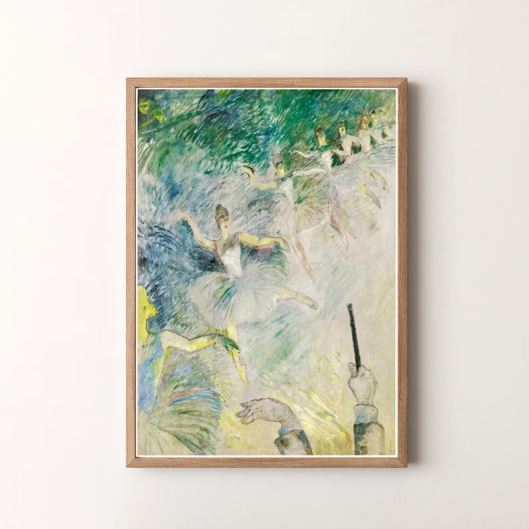 Decorative post-impressionist print of Ballet Dancers, Henri de Toulouse-Lautrec illustrating ballerinas on stage in Paris, France. MapYourDreams offers versatile framed prints, unframed paper wall decor, and gallery canvas print options for classic European wall aesthetic.