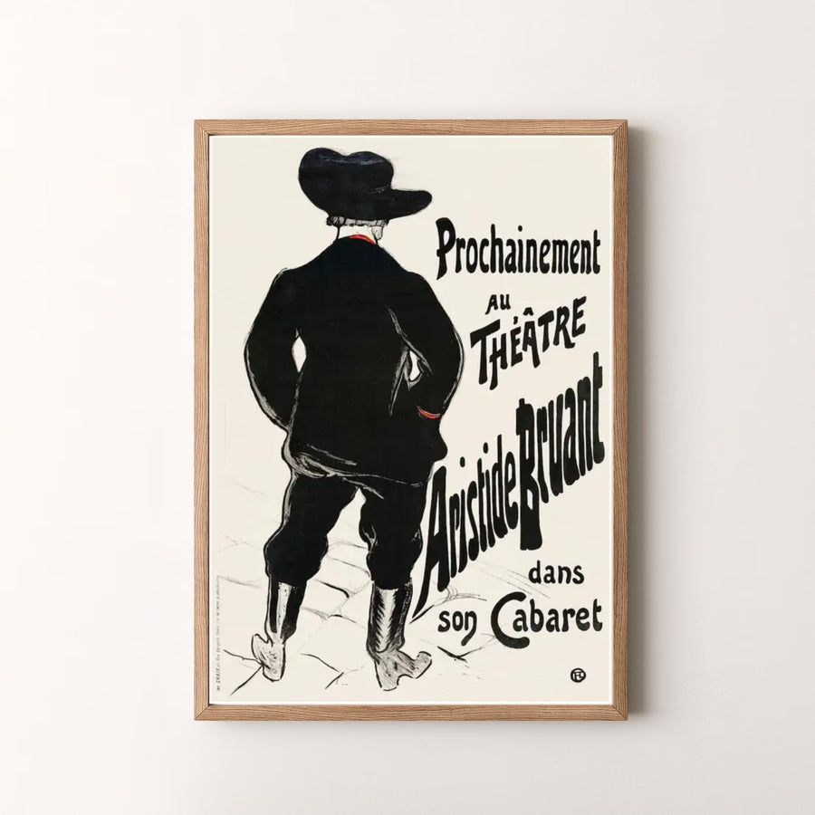 High-definition fine art reproduction of Bruant Au Mirliton (1894), Henri de Toulouse-Lautrec made for Le Mirliton in Montmartre, Paris, France. Order custom framed wall art, unframed poster prints, and stretched gallery canvas options directly at MapYourDreams for display.