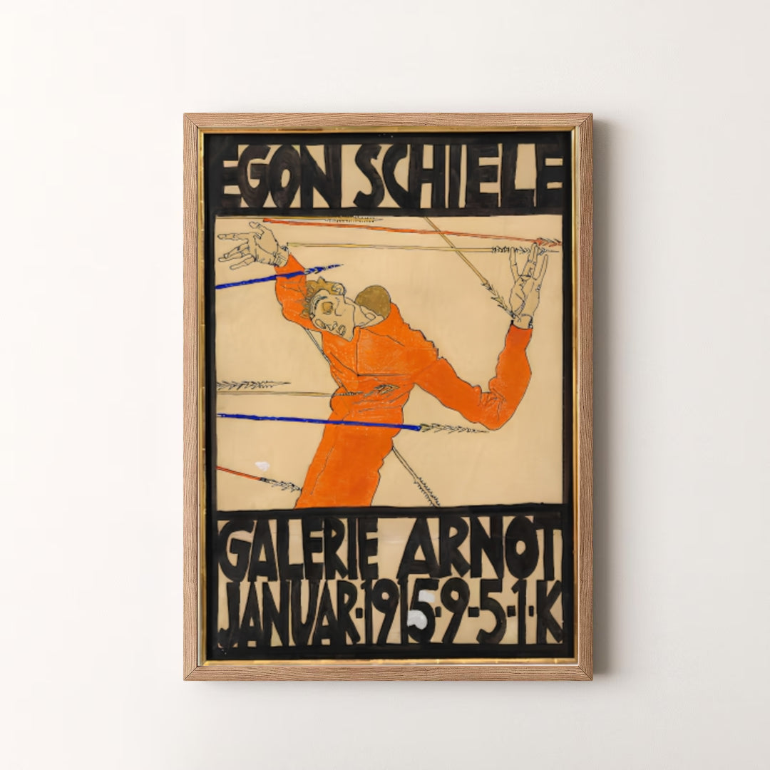 Vintage Expressionist poster wall art of Egon Schiele Galerie Arnot 1915 preserved in Galerie Arnot Vienna. MapYourDreams offers versatile framed prints, unframed paper wall poster decor, and gallery canvas print choices for every room in your home.