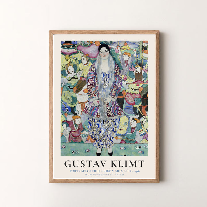 Decorative fine art poster of Gustav Klimt Portrait Of Friederike Maria Beer 1916 capturing 20th-century Viennese style from Tel Aviv Museum of Art in Israel. MapYourDreams offers versatile framed prints, unframed paper wall poster decor, and gallery canvas print choices for every room.