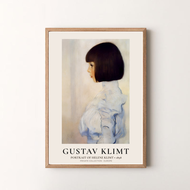 Subtle fine art poster of Gustav Klimt Portrait Of Helene Klimt 1898 capturing authentic late 19th-century Austrian art from a Private Collection in Europe. MapYourDreams offers versatile framed prints, unframed paper wall poster decor, and gallery canvas print choices for every room.