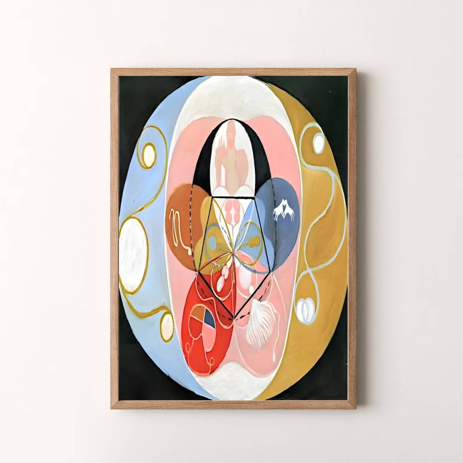 Summing up the brilliant intersection of spiritual observation and lyrical abstraction from the early modernist era, this timeless Hilma af Klint Evolution No 14 art print enriches living spaces. Offered by MapYourDreams, this artwork is available in flexible options including unframed paper, custom wooden frames, and gallery canvas wraps.