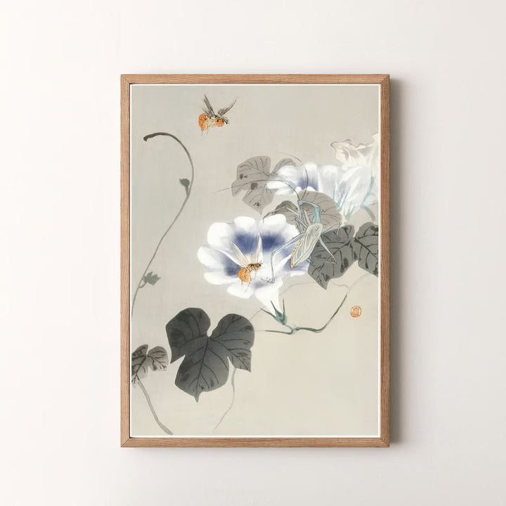 High-definition 1900 1930 Japanese Kacho-ga print of Ohara Koson insect artwork by artist Ohara Koson referencing Tokyo art gallery exhibits. Order custom framed, unframed, and canvas print options at MapYourDreams.