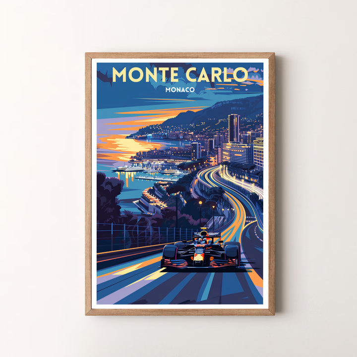 Monte Carlo Grand Prix Travel Poster | Monaco Racing Wall Art