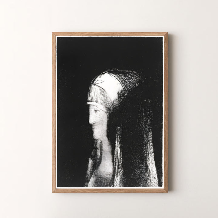 Beautiful black and white fine art lithograph Druidesse by Odilon Redon from 1891. MapYourDreams makes it simple to style your room, offering this artwork in loose unframed paper, custom picture frames, and stretched canvas wraps.