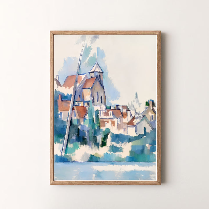 Decorative art history print of Paul Cezanne Church At Montigny Sur Loing 1898 capturing a serene French village scene along the Loing River in France. MapYourDreams offers versatile framed prints, unframed paper wall decor, and gallery canvas print choices for passionate home art buyers.