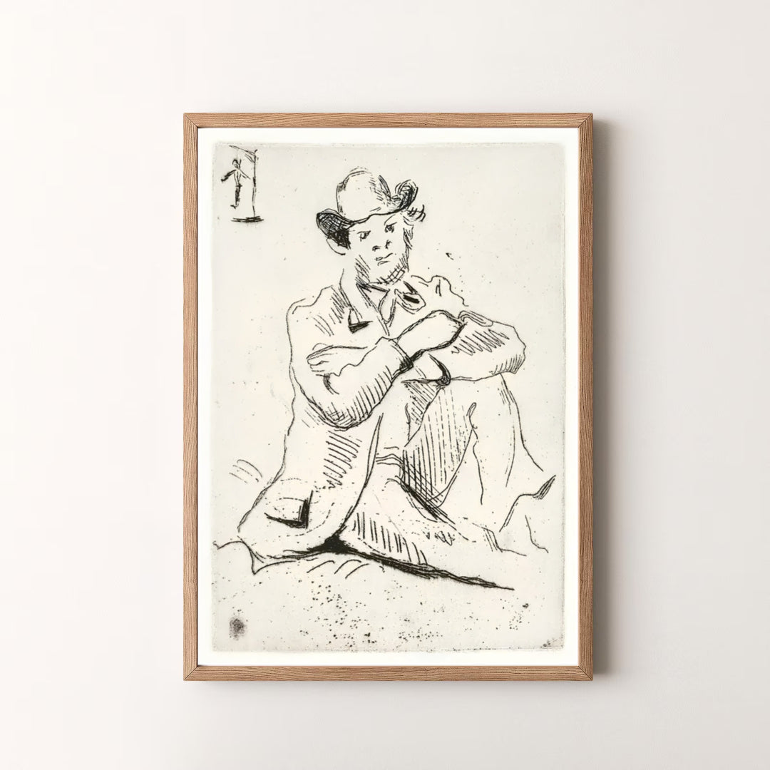 Decorative art history print of Paul Cezanne Guillaumin With Hanged Man 1873 capturing an intimate studio sketch in Auvers-sur-Oise France. MapYourDreams offers versatile framed prints, unframed paper wall decor, and gallery canvas print choices for passionate home art buyers.