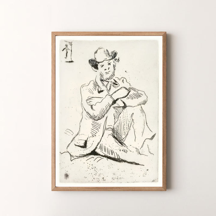Decorative art history print of Paul Cezanne Guillaumin With Hanged Man 1873 capturing an intimate studio sketch in Auvers-sur-Oise France. MapYourDreams offers versatile framed prints, unframed paper wall decor, and gallery canvas print choices for passionate home art buyers.