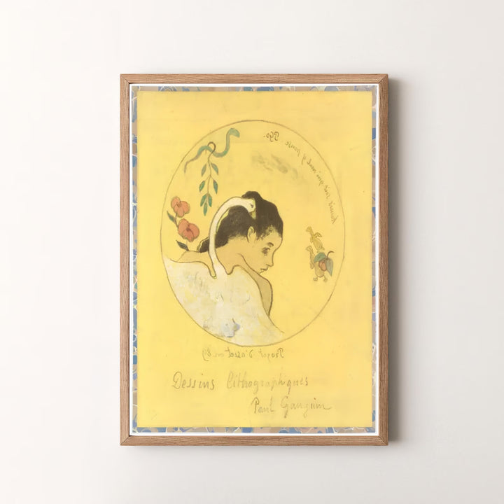 Decorative fine art print of Paul Gauguin Design For A Plate 1889 capturing authentic 19th-century French symbolism in Brittany, France. MapYourDreams offers versatile framed prints, unframed paper wall decor, and gallery canvas print choices for passionate art lovers.