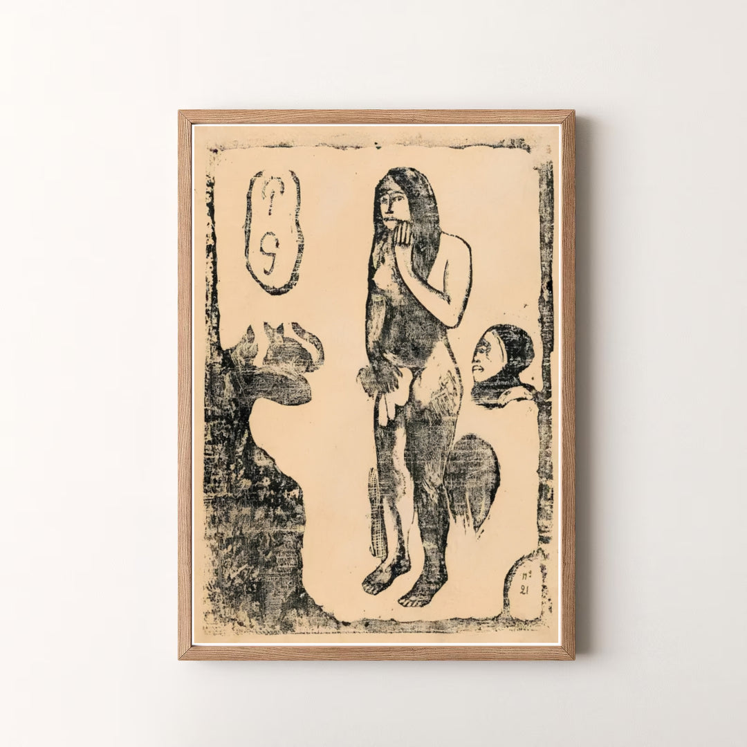 Decorative fine art print of Paul Gauguin Eve Suite Of Late Woodblocks 1898 capturing authentic 19th-century Tahitian woodcuts in Tahiti, French Polynesia. MapYourDreams offers versatile framed prints, unframed paper wall decor, and gallery canvas print choices for passionate art lovers.