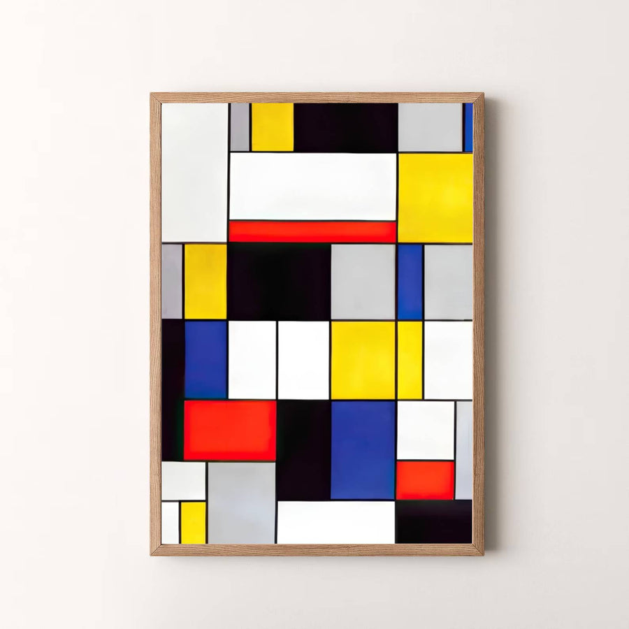 Masterfully balancing primary red, yellow, and blue rectangles with a rigorous black grid, this Piet Mondrian Composition A fine art print is a timeless celebration of art history. MapYourDreams delivers this exquisite wall decor in adaptable formats, allowing you to choose between unframed prints, custom frames, and gallery-quality canvas wraps.