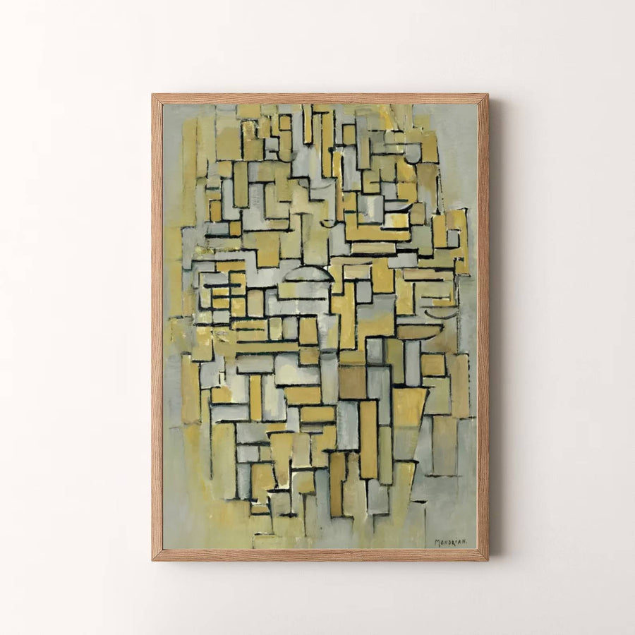 Masterfully balancing earthy brown and gray rectangles within a rigorous analytical lattice, this 1913 Piet Mondrian fine art print is a timeless celebration of art history. MapYourDreams delivers this exquisite wall decor in adaptable formats, allowing you to choose between unframed prints, custom frames, and gallery-quality canvas wraps.