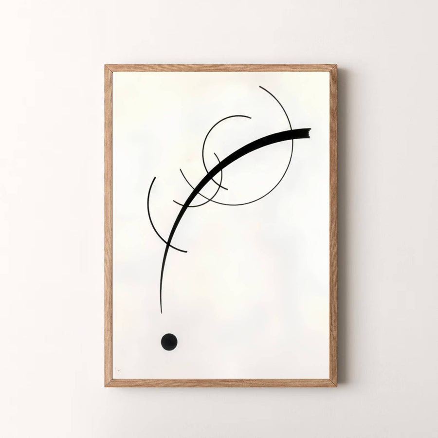 Masterfully balancing precise curved vectors with a pristine background, Wassily Kandinsky&
