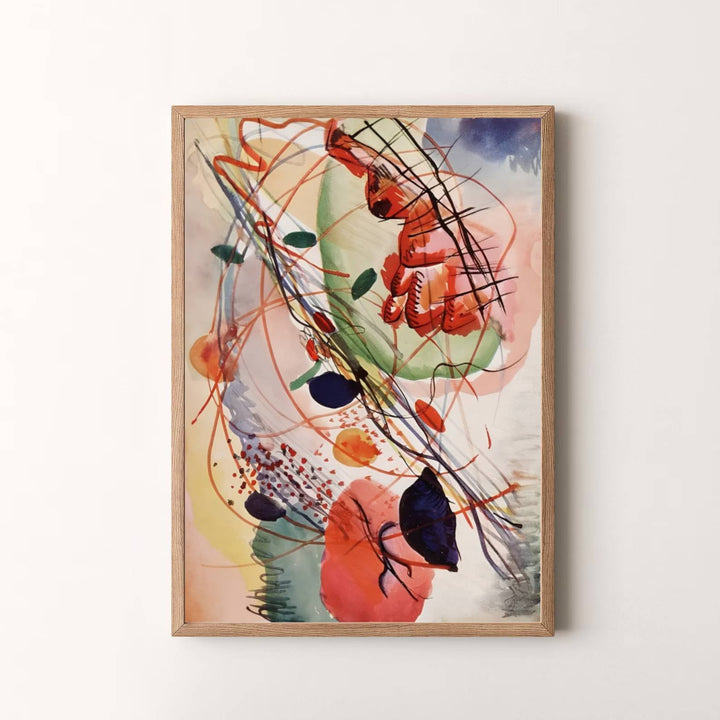 Masterfully balancing vibrant watercolor bleeds with delicate linear accents, Wassily Kandinsky&