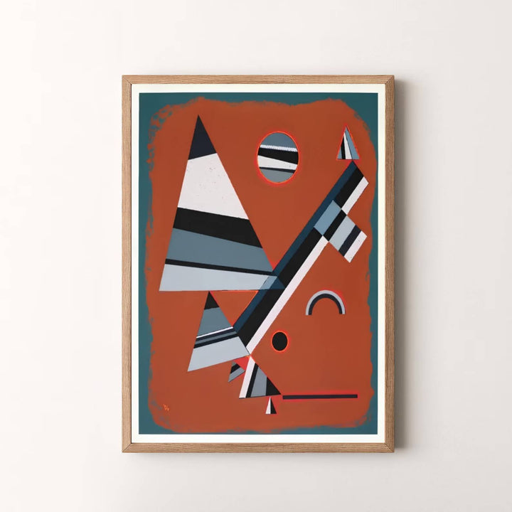 Masterfully balancing precise triangular vectors with a warm terracotta field, this Wassily Kandinsky Gray Gris Bauhaus print is a timeless celebration of modernist design history. MapYourDreams delivers this exquisite wall art in adaptable formats, allowing you to choose between unframed prints, custom frames, and gallery-quality canvas wraps.