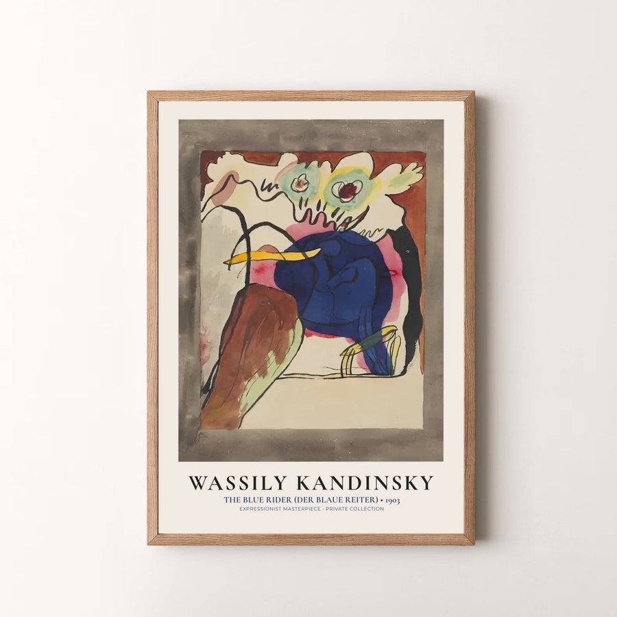 Masterfully balancing vibrant blue tones with a sweeping landscape field, this Wassily Kandinsky The Blue Rider masterpiece print is a timeless celebration of art history. MapYourDreams delivers this exquisite wall art in adaptable formats, allowing you to choose between unframed prints, custom frames, and gallery-quality canvas wraps.