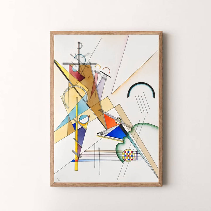 Masterfully balancing precise linear webs with a clean atmospheric field, this Wassily Kandinsky Web Gewebe Bauhaus print is a timeless celebration of modernist design history. MapYourDreams delivers this exquisite wall art in adaptable formats, allowing you to choose between unframed prints, custom frames, and gallery-quality canvas wraps.